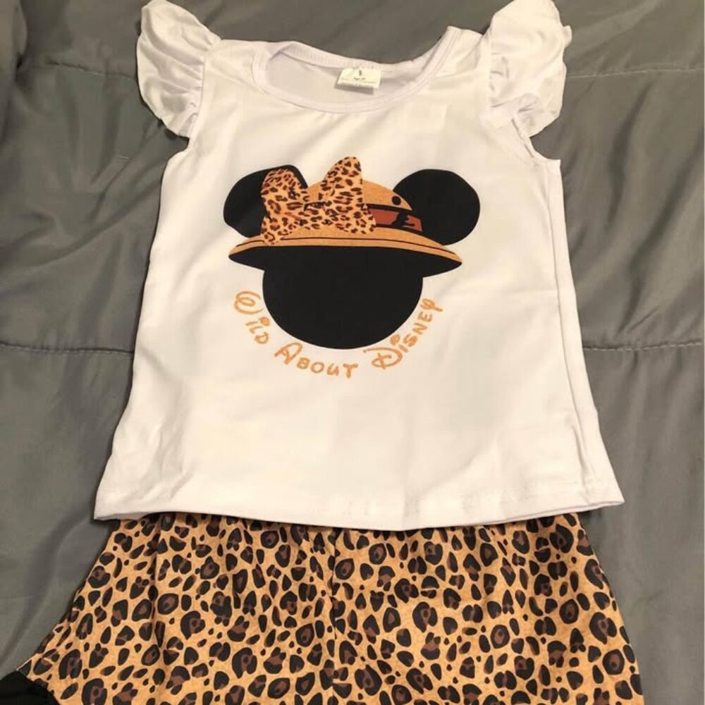 Minnie Mouse Wild About Disney girls outfit. Available in 12-18M, 2T, and 3T